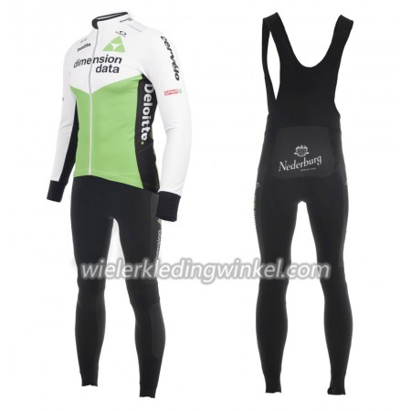 Set Fietsshirt Lange Mouw + Lange Koersbroek 2018 Dimension Data Dames N001